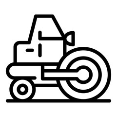 Danger road roller icon. Outline danger road roller vector icon for web design isolated on white background