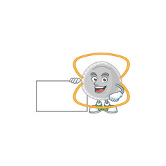 N95 mask cartoon character concept Thumbs up having a white board