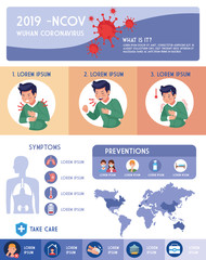 Obraz na płótnie Canvas covid19 pandemic flyer with infographics