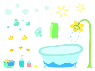 お風呂セット(ファンシー) © Hanarai-Emi