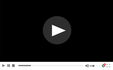 Flat video player template for web and mobile apps.