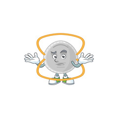 An image of N95 mask in grinning mascot cartoon style