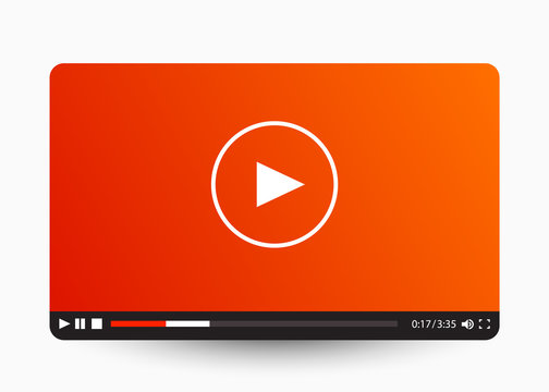 Flat video player template for web and mobile apps.