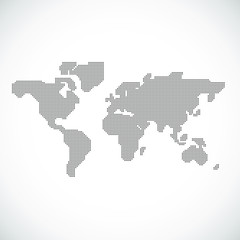 Vector Dotted World Map Background Light and Dark for Presentations. Continents: Europe, Asia, Australia, America, Africa