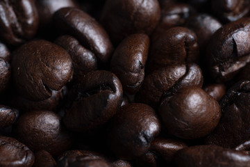 Naklejka premium coffee beans macro photo