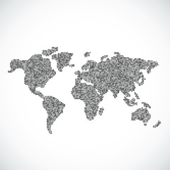 Vector Dotted World Map Background Light and Dark for Presentations. Continents: Europe, Asia, Australia, America, Africa
