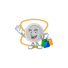 cartoon character concept of rich N95 mask with shopping bags