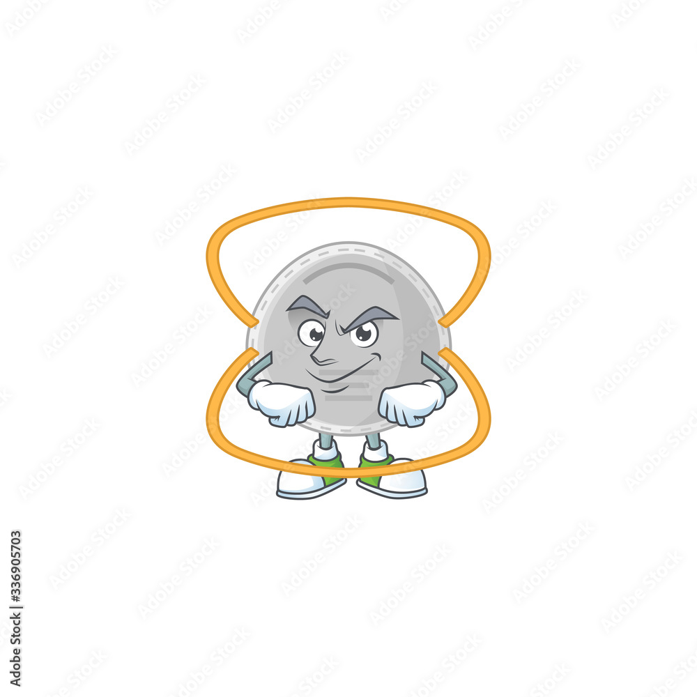 Canvas Prints N95 mask mascot design style with grinning face