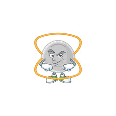 N95 mask mascot design style with grinning face