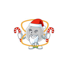 N95 mask humble Santa Cartoon character having candies