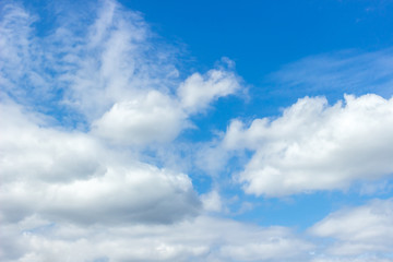 Fototapeta na wymiar blue sky and clouds, soft focus
