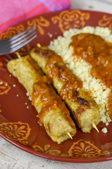 brochettes de volaille et couscous