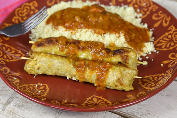 brochettes de volaille et couscous