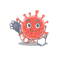 Oncovirus in doctor cartoon character with tools