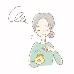 出費　老人　女性　イラスト