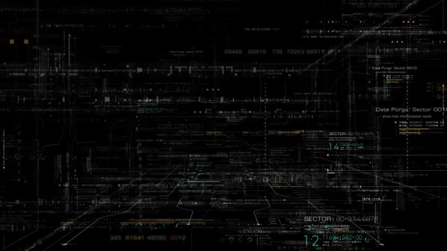 Futuristic digital generated motion abstract matrix cyber environment big data analytic artificial intelligent simulation for loop digital background