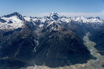 green Siberia valley and mount Kuri, from east, New Zealand