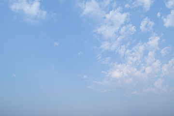 blue sky with white clouds on summer day background.