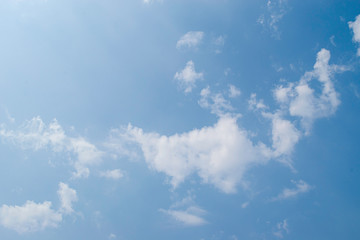 blue sky with natural white clouds. background summer sky.