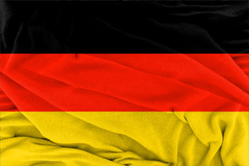 Fabric wavy texture national flag of Germany.