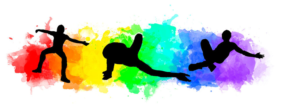 Extreme sports. Banner for business. Is the active sport. Watercolor background.