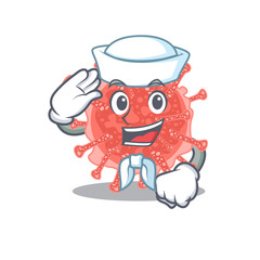 Sailor cartoon character of oncovirus with white hat