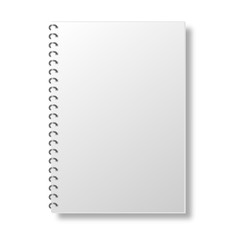 blank book cover mockup on white background.