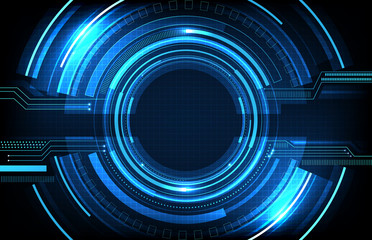 abstract background of round futuristic technology user interface screen hud