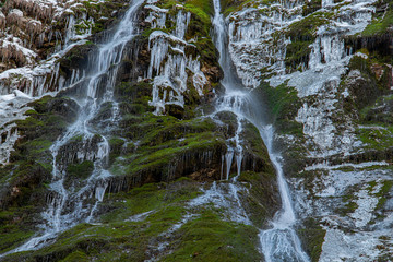 Cascade covered in ice, Bohinj valley