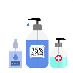 Hand sanitizers. Alcohol rub sanitizers kill most bacteria, fungi and stop some viruses such as coronavirus. Hygiene product. Covid-19 spread prevention.