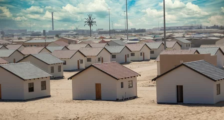Fotobehang Afrika low cost housing Namibia  © poco_bw