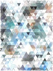 Colorful triangles pattern with a grainy texture background. Background texture wall and have copy space for text. Picture for creative wallpaper or design art work.