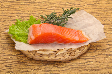 Piece of raw salmon
