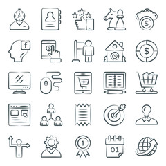 
Business And Ecommerce Doodle Icons 
