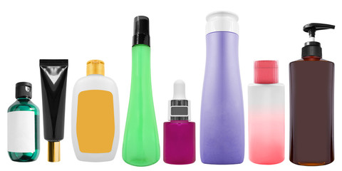 Obraz premium Collection of cosmetic bottles