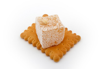fresh biscuits and Turkish delight