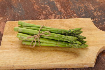 Raw asparagus heap