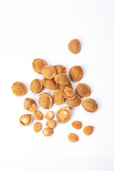 apricot kernel isolated on white background