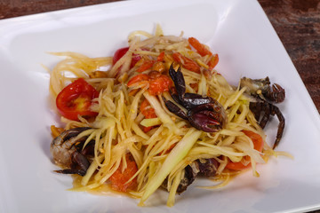 Green mango salad with seafood
