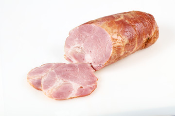 Tasty Ham over white background