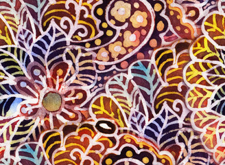 The intricate batik pattern