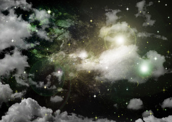 galaxy in a free space. 3D rendering