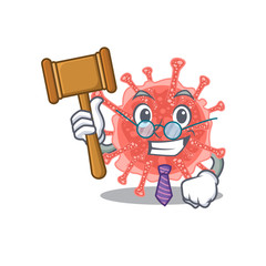 A humble judge of oncovirus cartoon character design wearing glasses