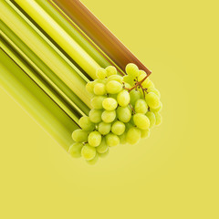 bunch of grapes on a green background with stretch 