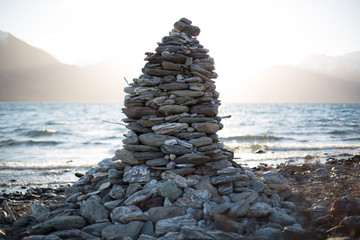 Sunset rocks on the beach