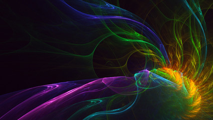 3D rendering abstract fractal light background