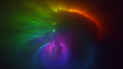 3D rendering abstract fractal light background