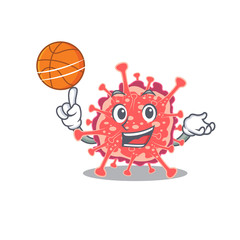 Gorgeous polyploviricotina mascot design style with basketball