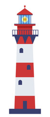 Beacon navigating ships and vessels, tall lighthouse tower