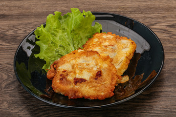 Roasted cod fish in bread